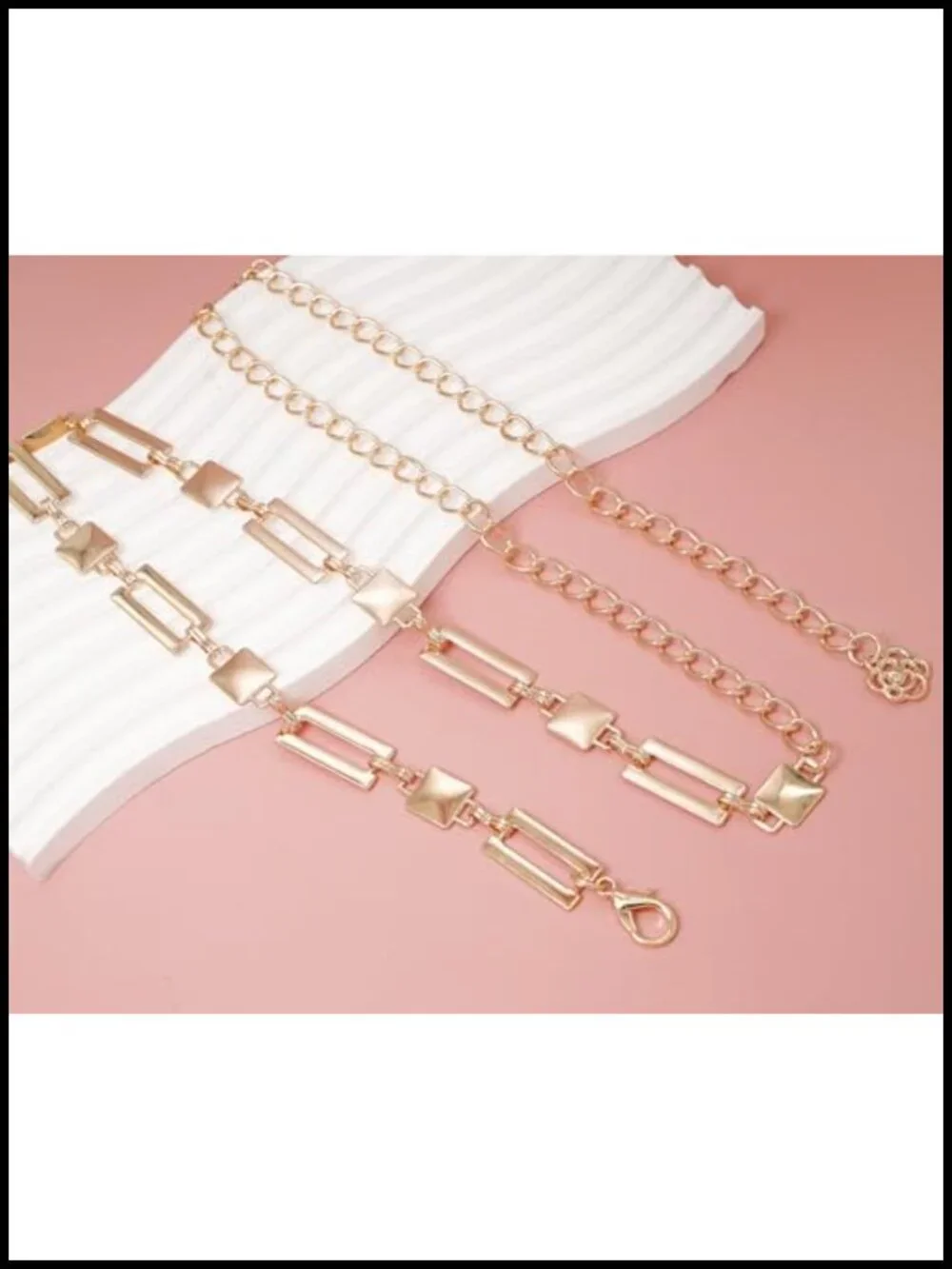 Metal Waist Chain Adjustable Link Belt for Women